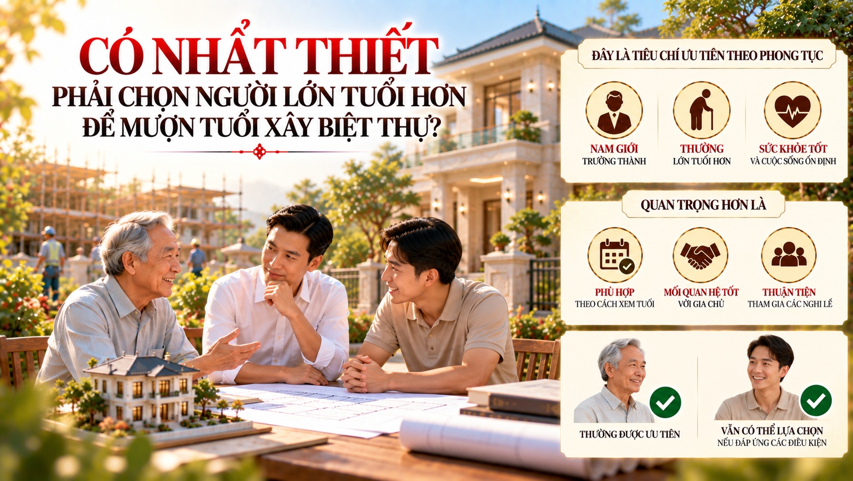 Mượn tuổi xây biệt thự có tốt không? Những điều gia chủ cần biết