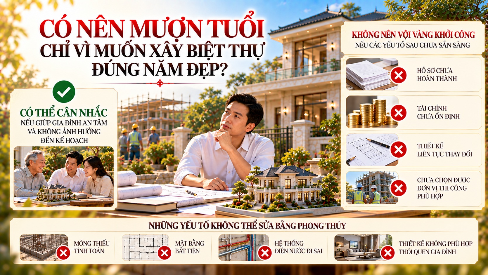 Mượn tuổi xây biệt thự có tốt không? Những điều gia chủ cần biết