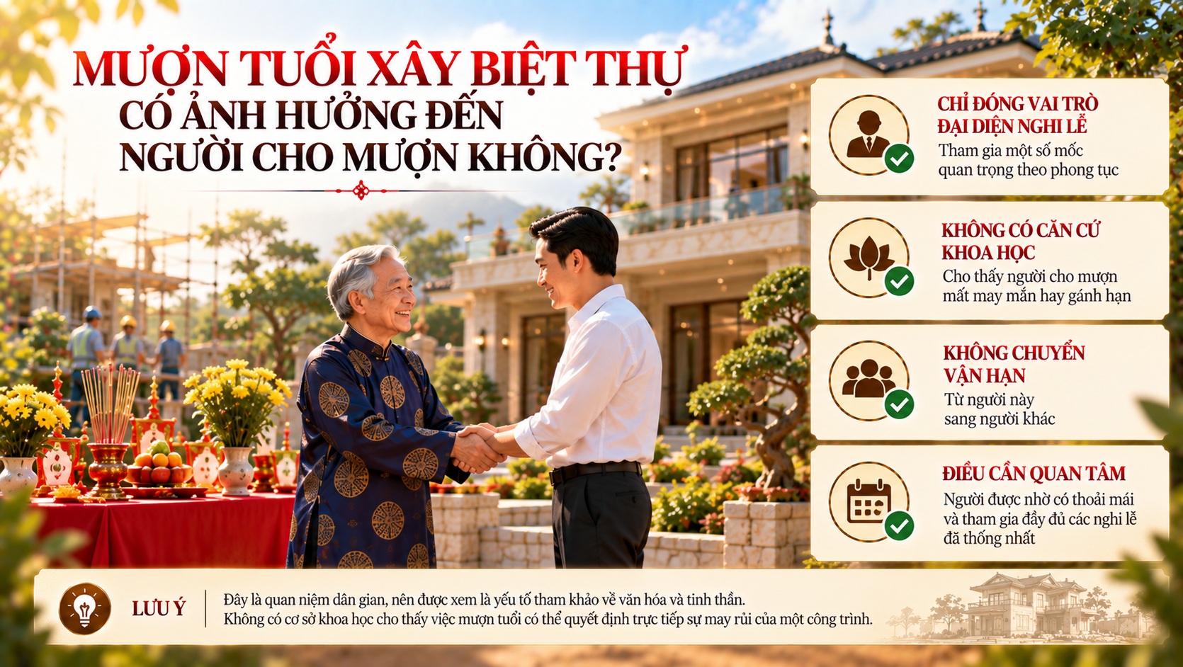 Mượn tuổi xây biệt thự có tốt không? Những điều gia chủ cần biết