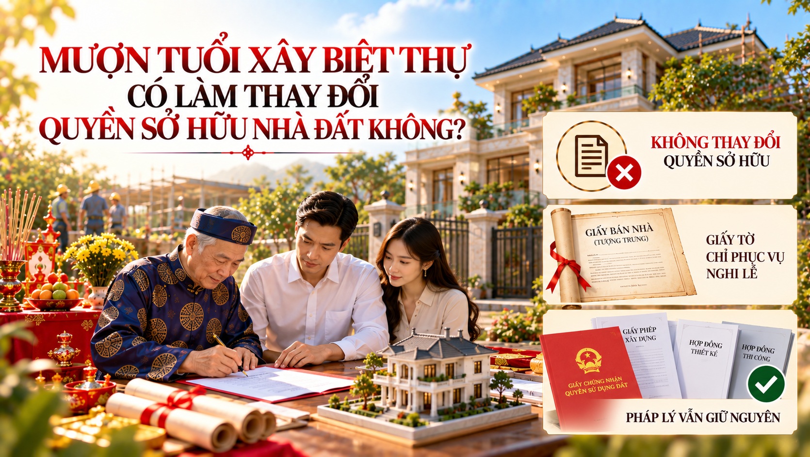 Mượn tuổi xây biệt thự có tốt không? Những điều gia chủ cần biết