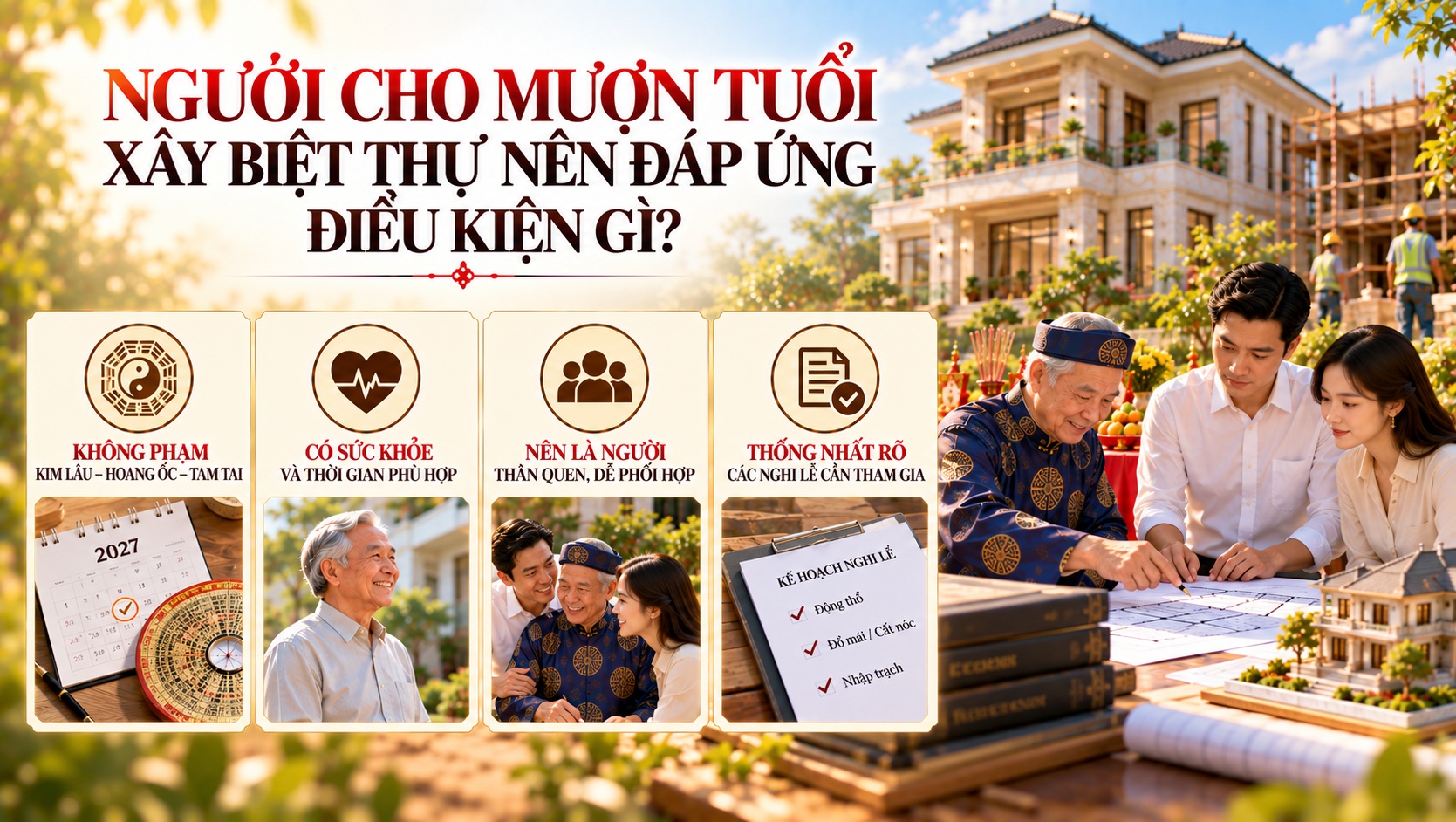 Mượn tuổi xây biệt thự có tốt không? Những điều gia chủ cần biết