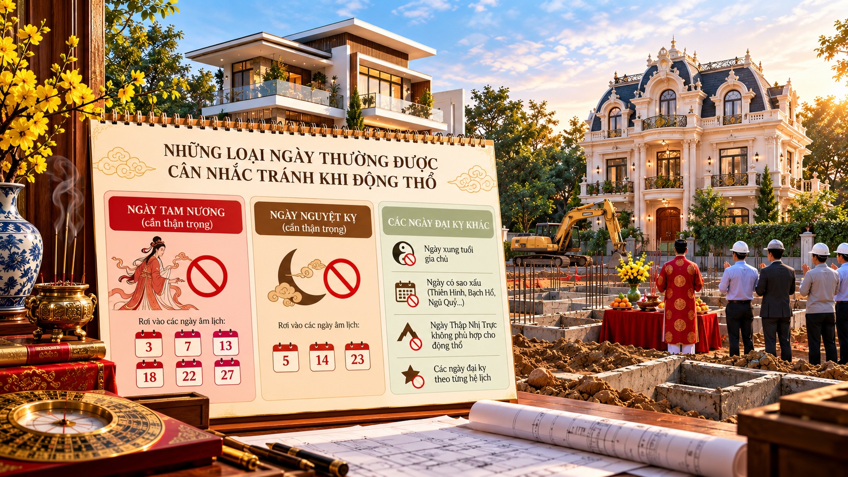 Những ngày đại cát động thổ năm 2027: Cách chọn ngày đẹp chuẩn phong thủy