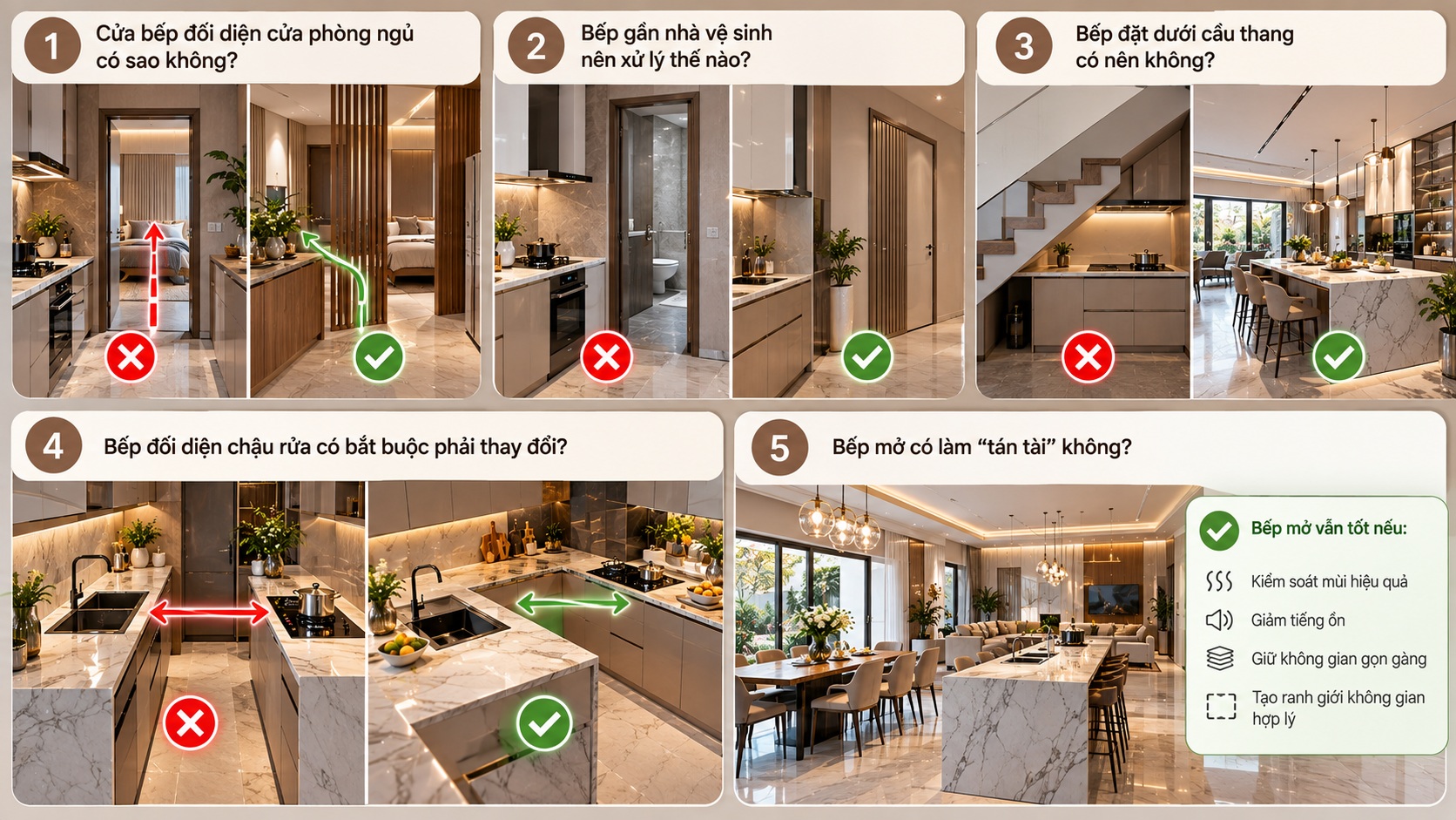 Phong thủy phòng bếp thu hút tài lộc: Những nguyên tắc gia chủ nên biết