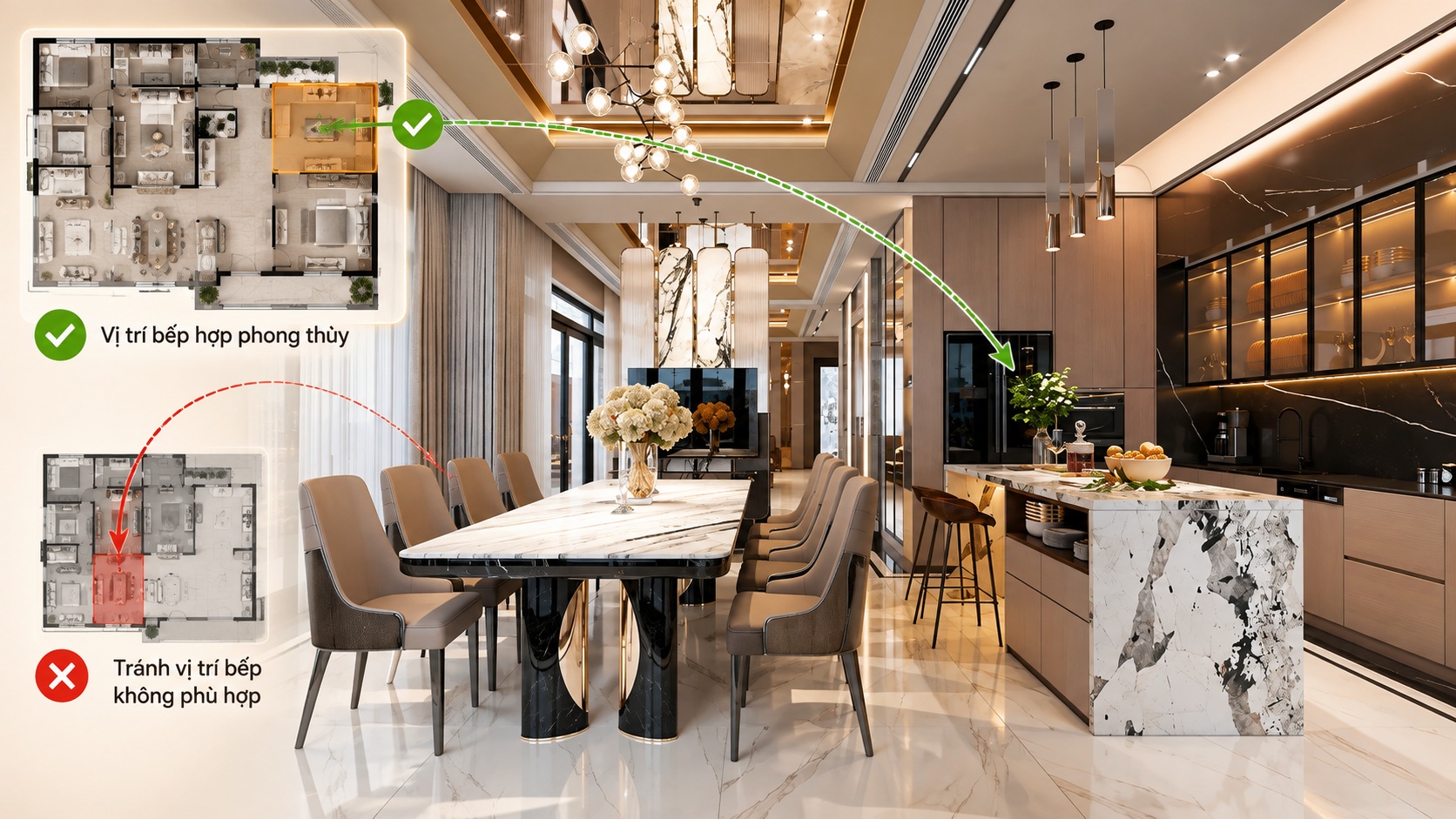 Phong thủy phòng bếp thu hút tài lộc: Những nguyên tắc gia chủ nên biết