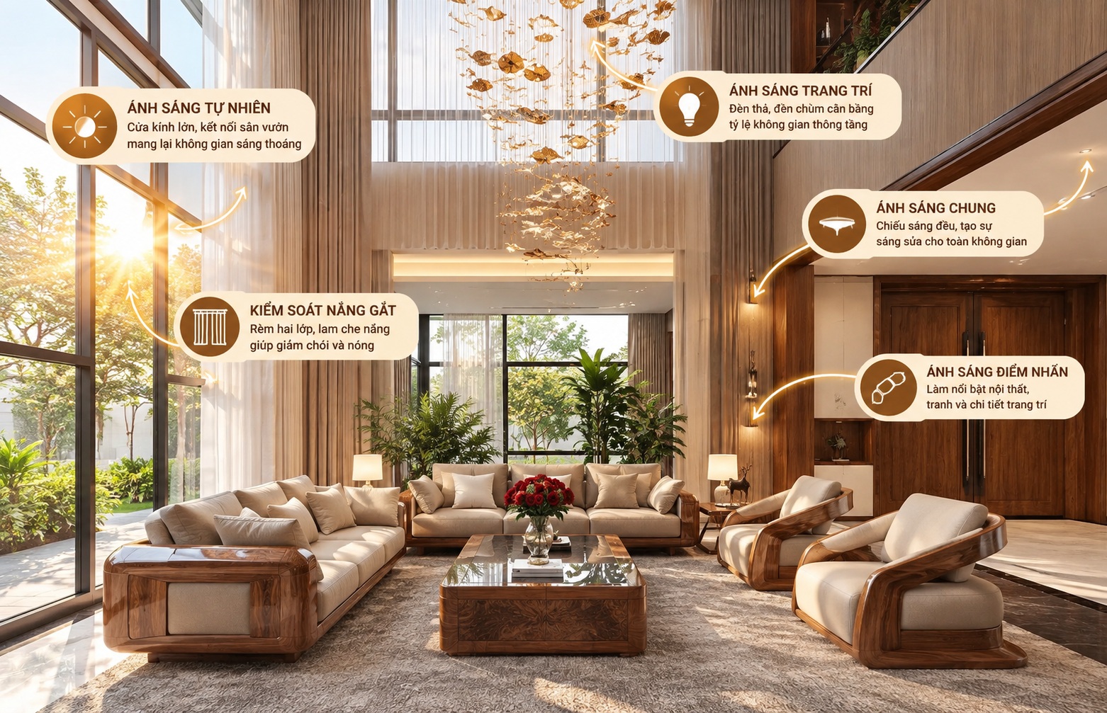 Phong thủy phòng khách biệt thự: Nguyên tắc bố trí giúp thu hút vượng khí