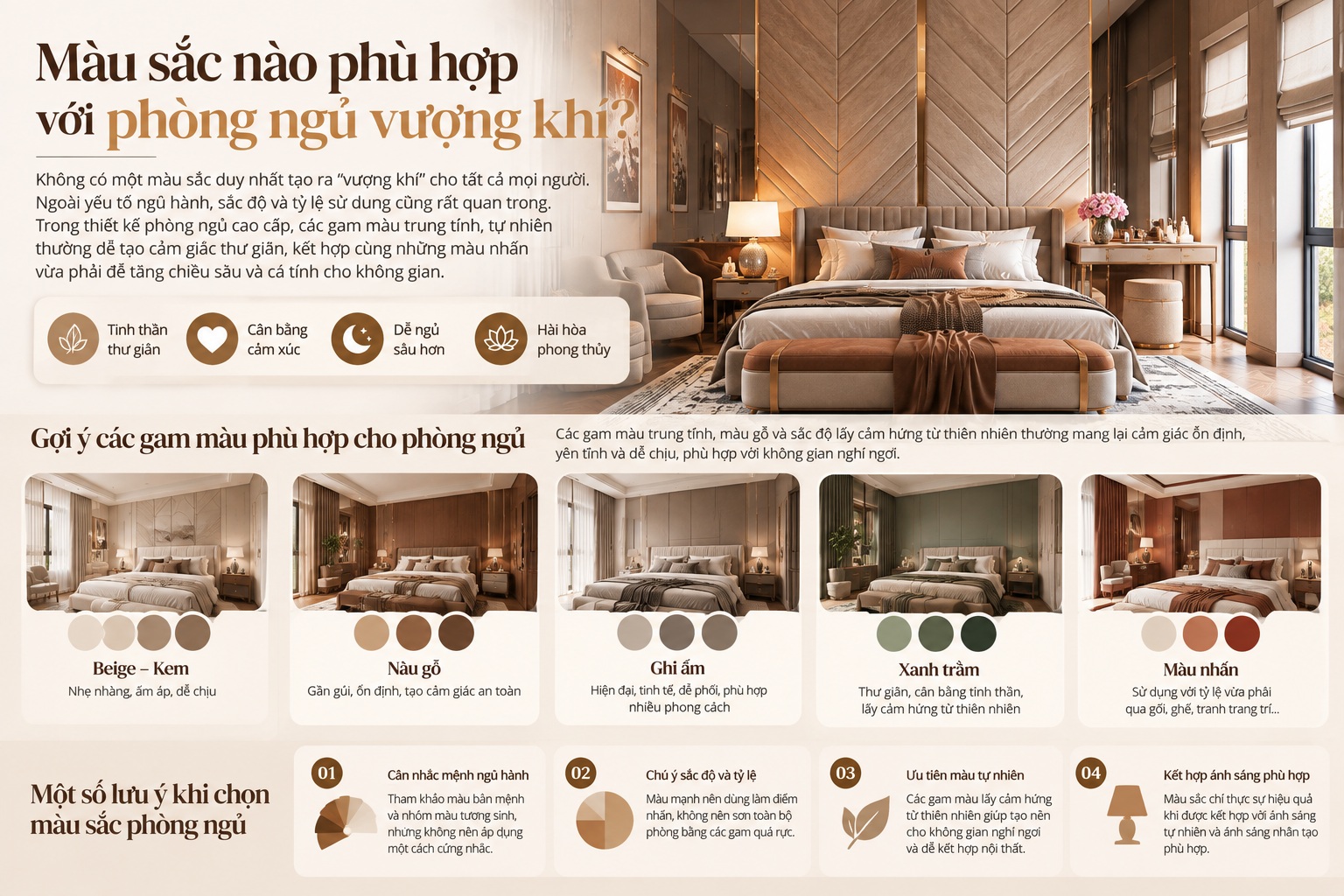 Phong thủy phòng ngủ vượng khí: Cách bố trí mang lại sức khỏe và may mắn