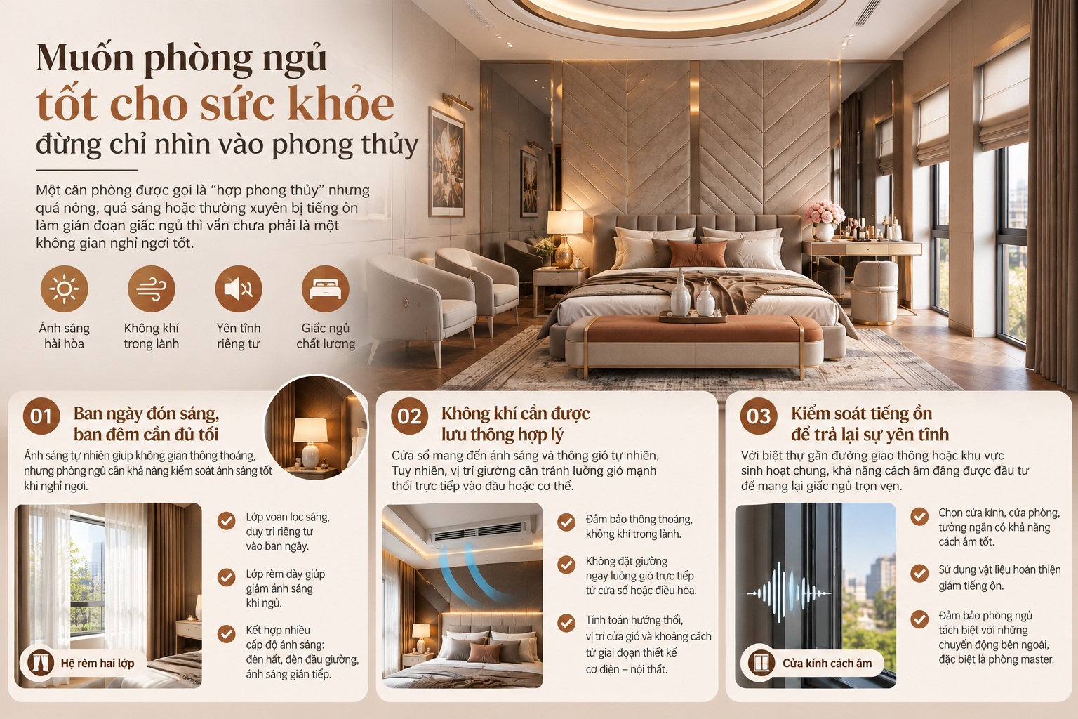 Phong thủy phòng ngủ vượng khí: Cách bố trí mang lại sức khỏe và may mắn