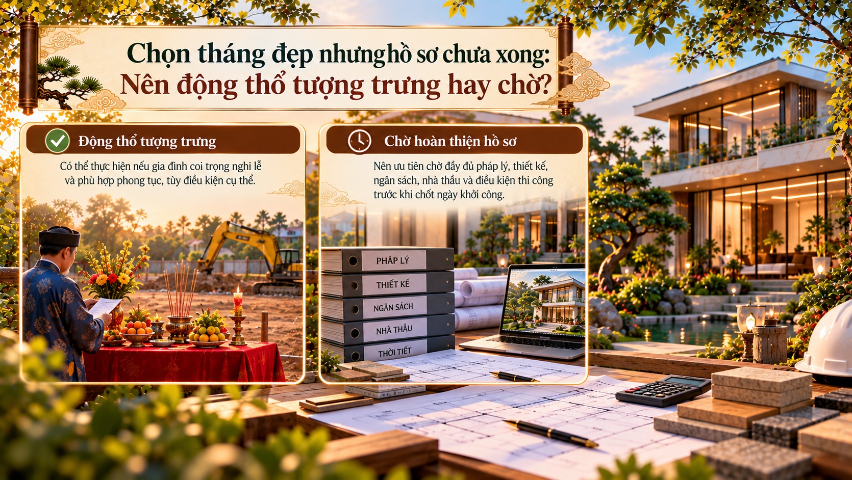 Tháng đẹp xây biệt thự năm 2027: Thời điểm khởi công mang nhiều may mắn