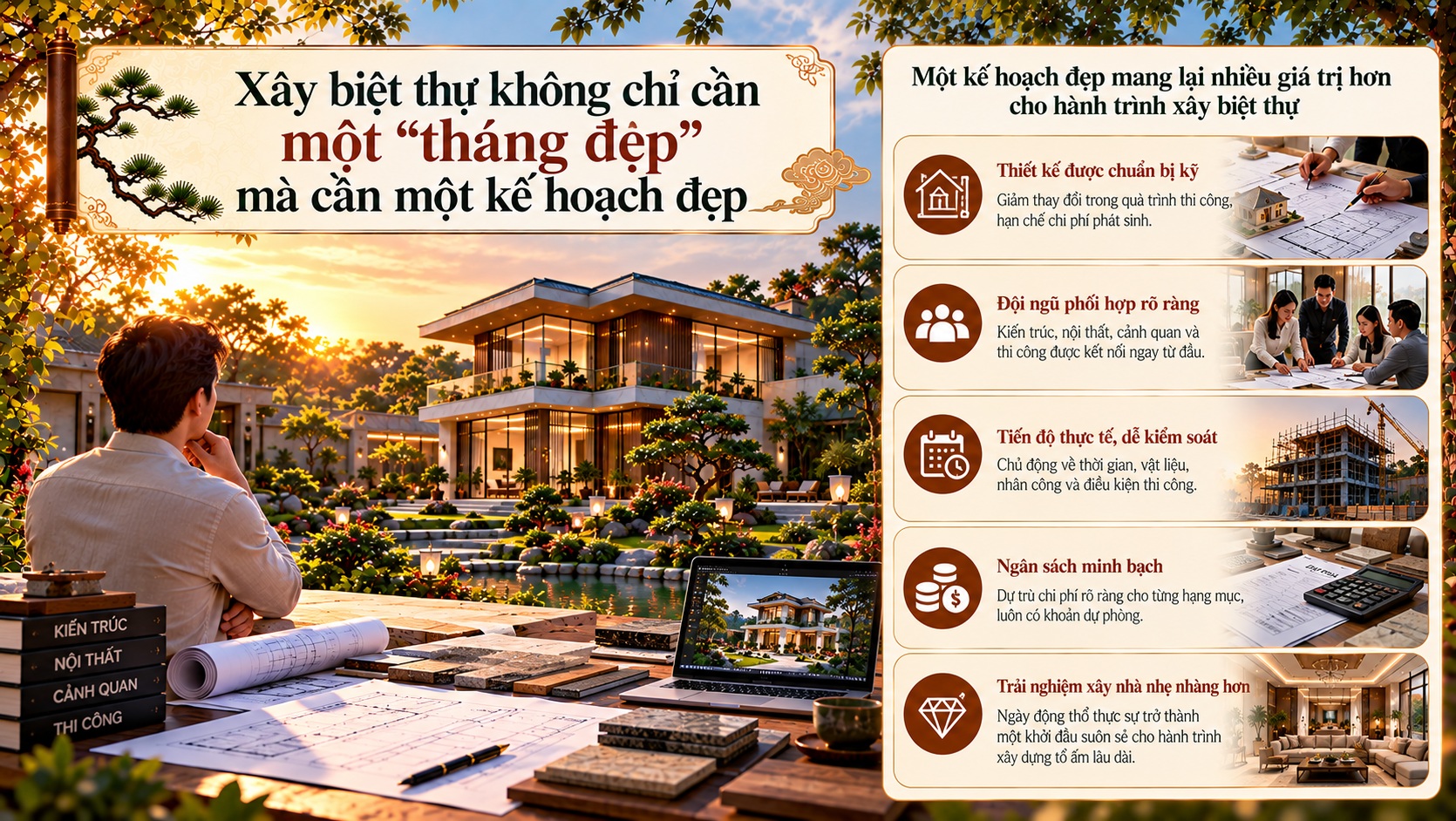 Tháng đẹp xây biệt thự năm 2027: Thời điểm khởi công mang nhiều may mắn