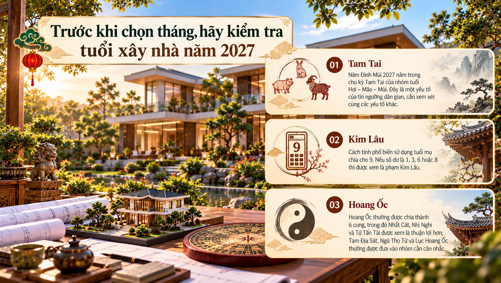Tháng đẹp xây biệt thự năm 2027: Thời điểm khởi công mang nhiều may mắn