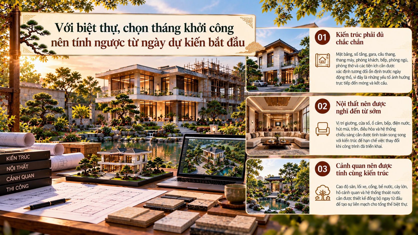 Tháng đẹp xây biệt thự năm 2027: Thời điểm khởi công mang nhiều may mắn